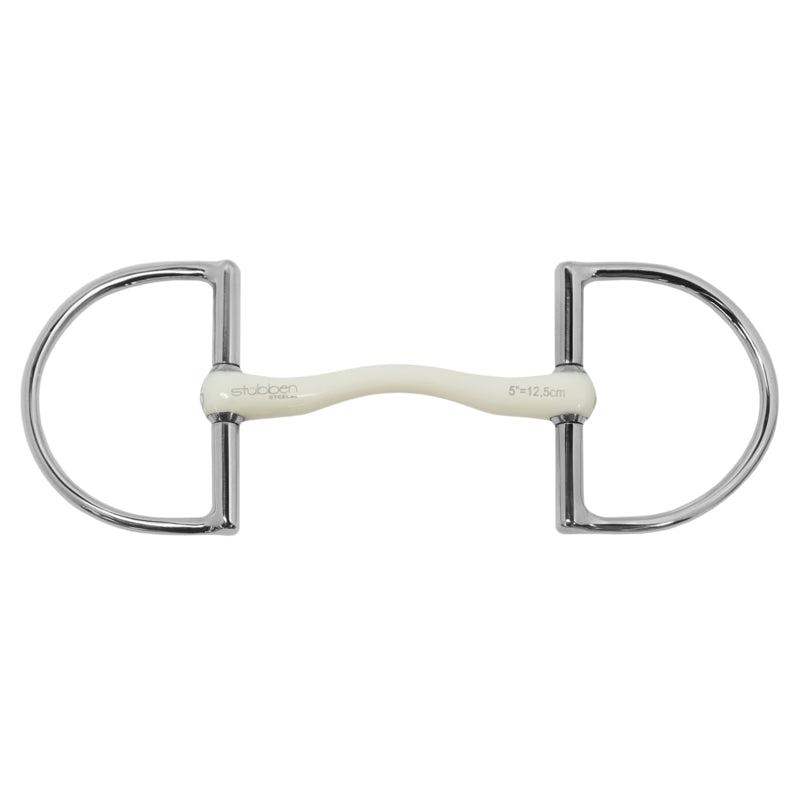 Stübben Fine Line Flex D-Ring Bit 1303 with flexible mouthpiece and fixed D-rings.