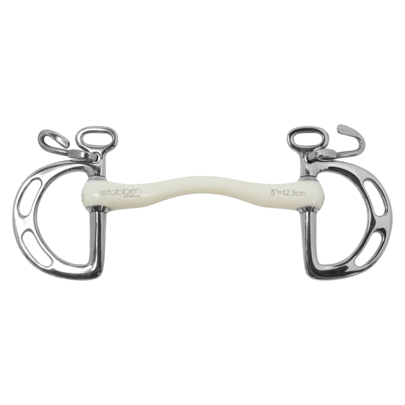 Stübben Fine Line Flex horse bit 1309 with Kimblewick sides for controlled rein action.