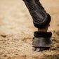 Horse wearing Stübben Gravity Overreach Boots with Fleece during training.
