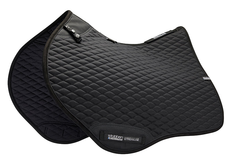 Stübben Streamline horse saddle pad shaped specifically for jumping saddles.