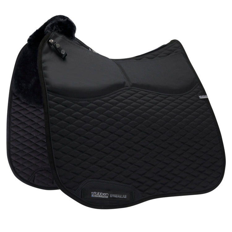 Stübben lambswool dressage saddle pad designed for customised saddle fit.
