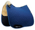 Horse wearing the Stübben Streamline Lambswool Dressage Pad beneath a dressage saddle.