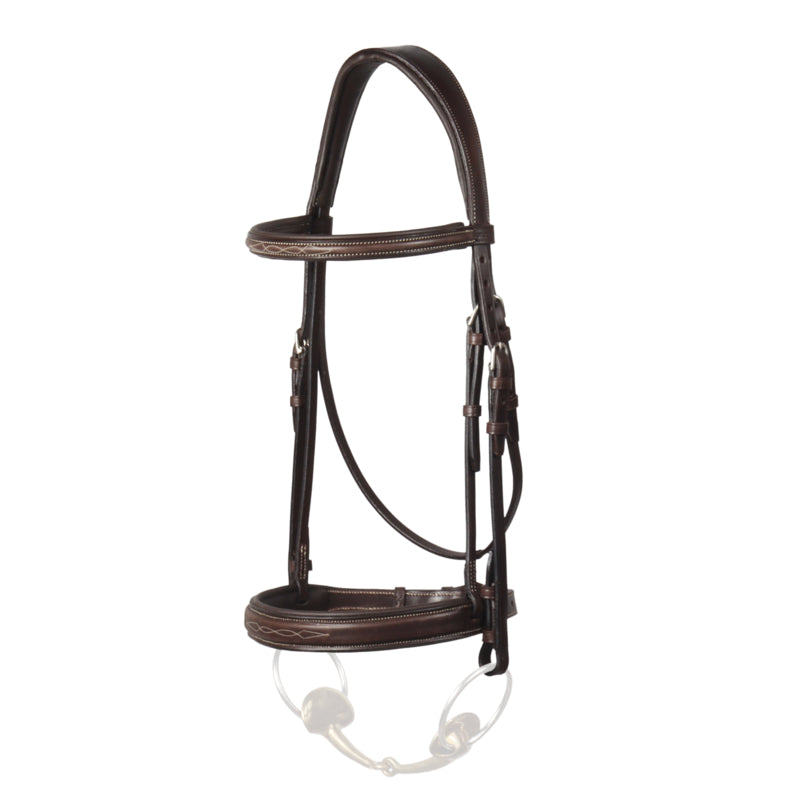 Stübben English hunter bridle crafted from leather for horse shows and riding.
