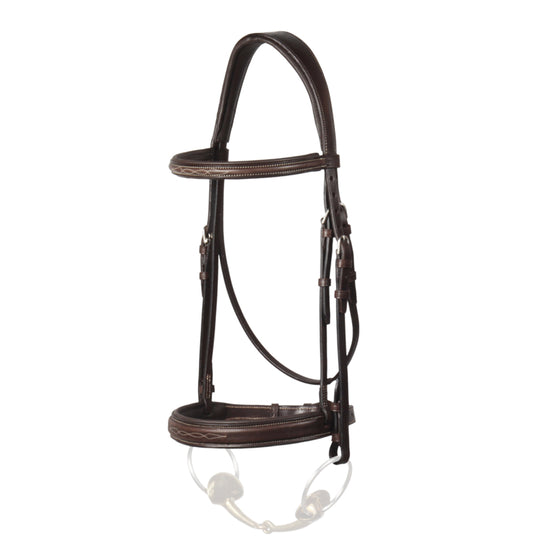 Stübben English hunter bridle crafted from leather for horse shows and riding.
