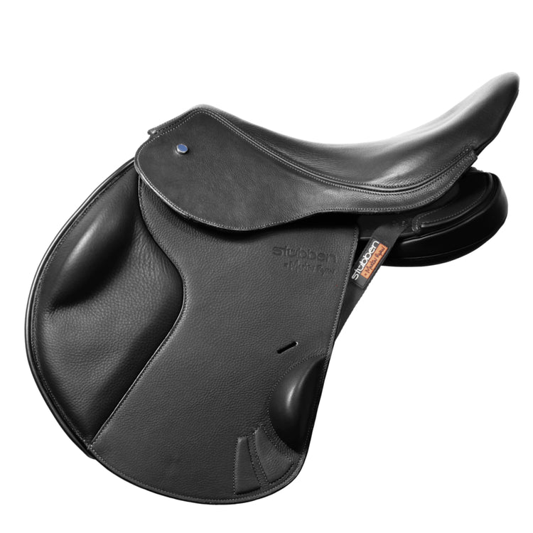 Stübben REVsport saddle featuring fitted saddle flaps and a streamlined design.