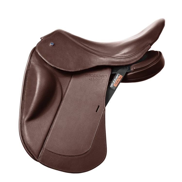 Detailed view of the saddle flaps on the Stübben REVsport Saddle.