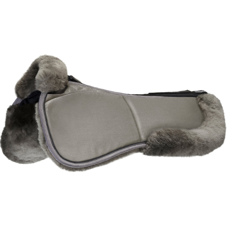 Stübben sheepskin correction half pad for use beneath a dressage saddle.