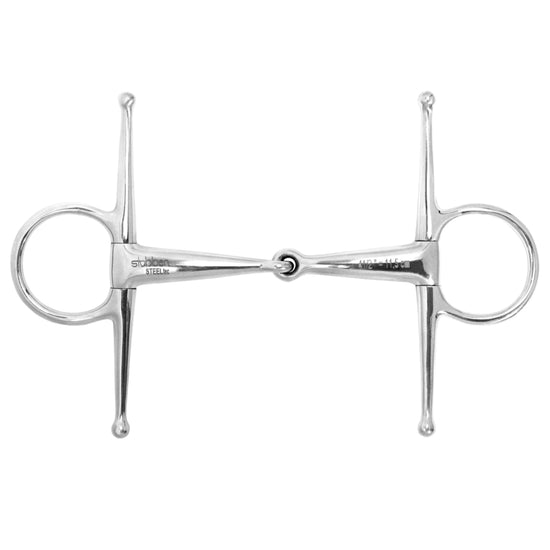 Stübben Full Cheek Snaffle with single jointed mouthpiece and long cheek pieces.