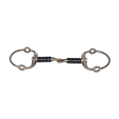 Sweet Iron gag bit with movable rollers for tongue activity and softer contact