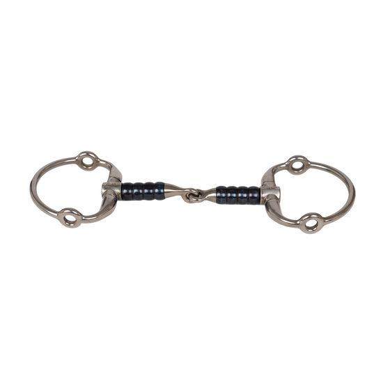 Sweet Iron gag bit with movable rollers for tongue activity and softer contact