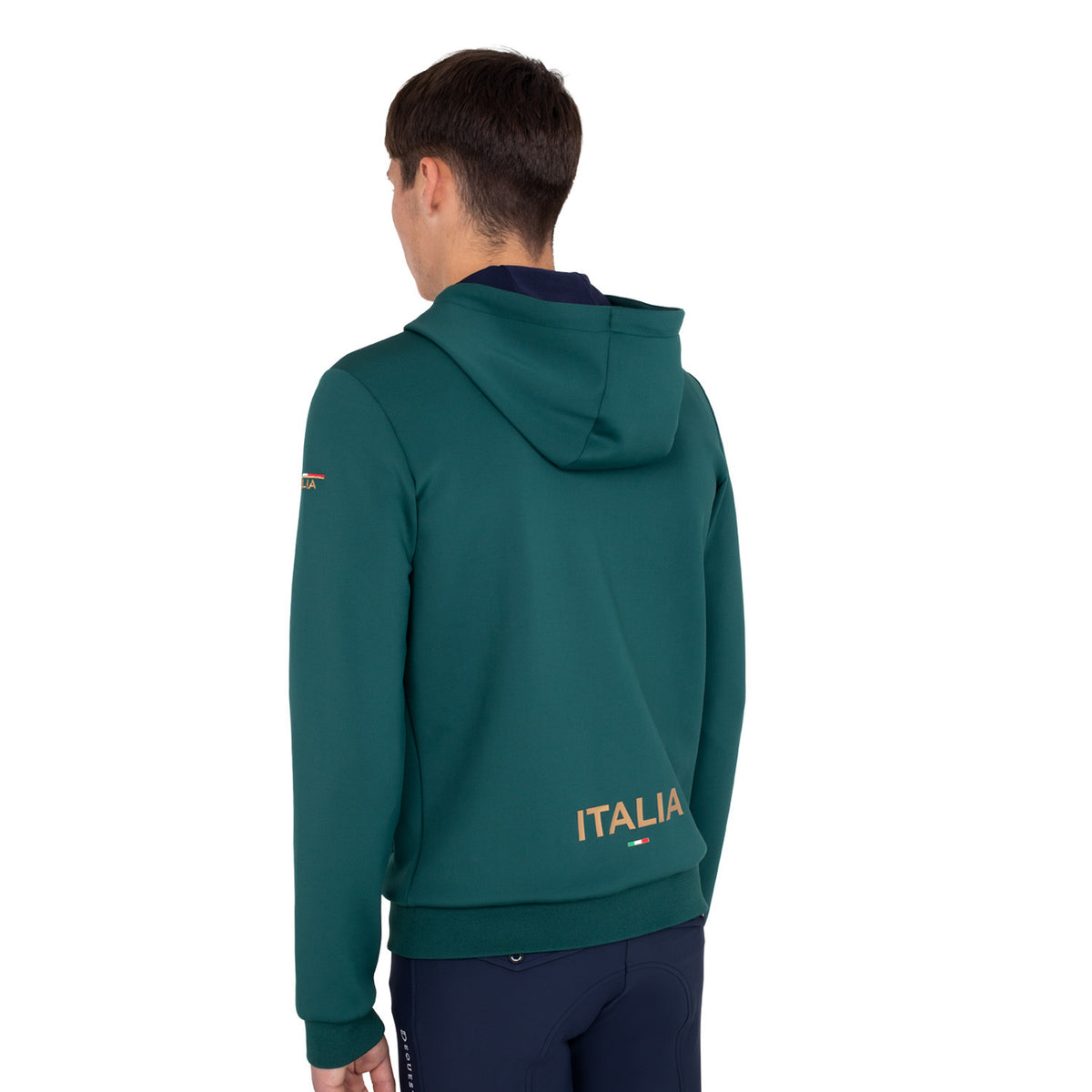 Technical hooded sweatshirt with practical windproof front zip