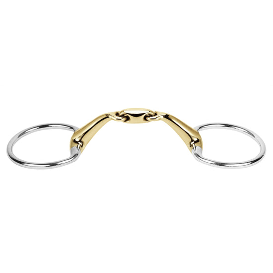 Stübben 2630 Level 2 Eggbutt Bit with double jointed mouthpiece and fixed rings.