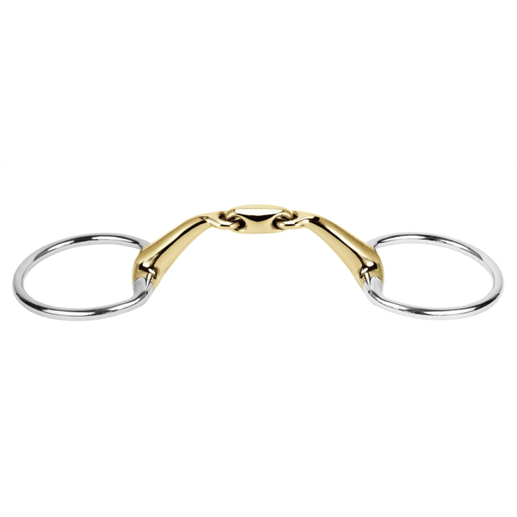Stübben 2630 Level 2 Eggbutt Bit with double jointed mouthpiece and fixed rings.