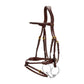 Vegetal-tanned cow leather horse bridle with braided noseband and browband