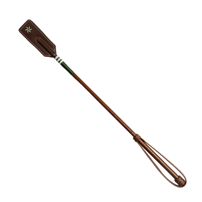 Velari Classy jumping whip with a premium leather knob handle