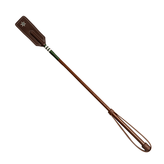 Velari Classy jumping whip with a premium leather knob handle