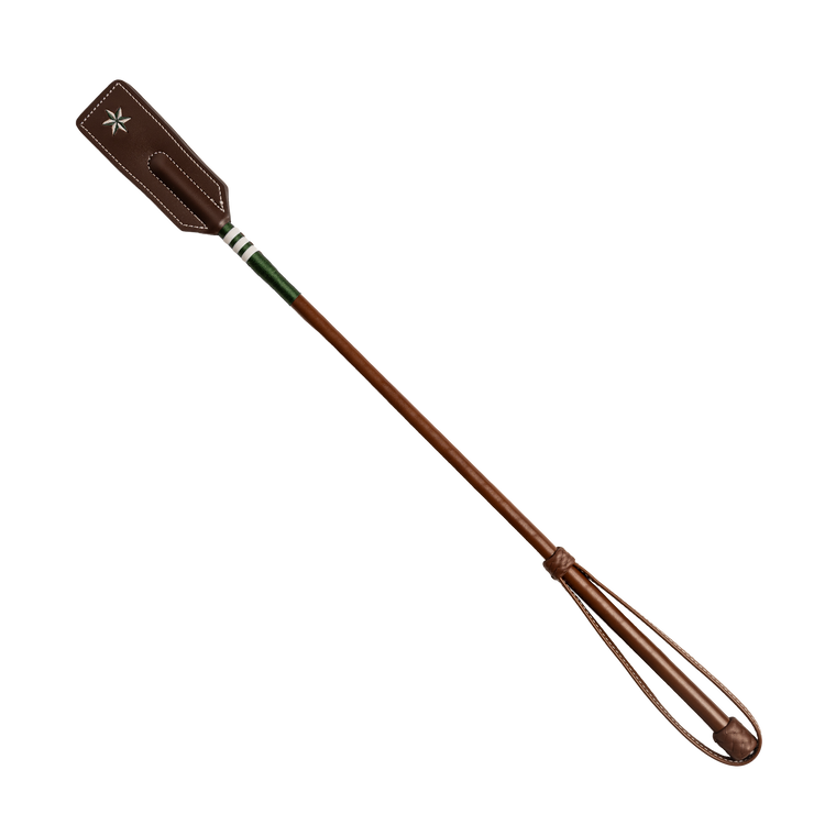 Velari Classy jumping whip with a premium leather knob handle