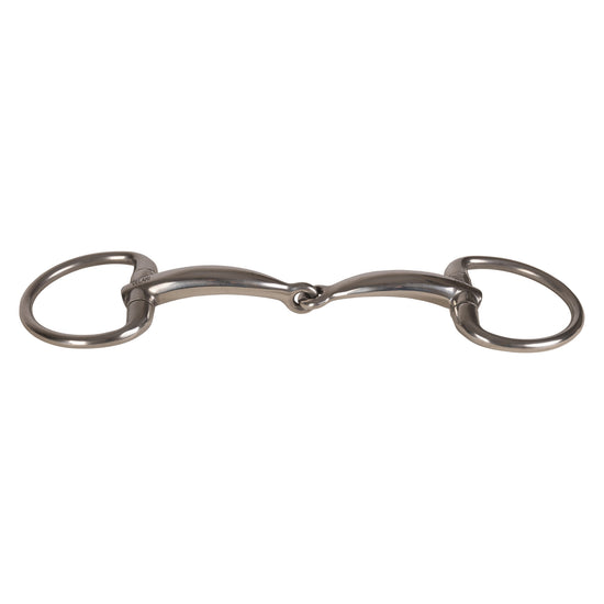 Single-jointed stainless steel Eggbutt bit for a stable connection