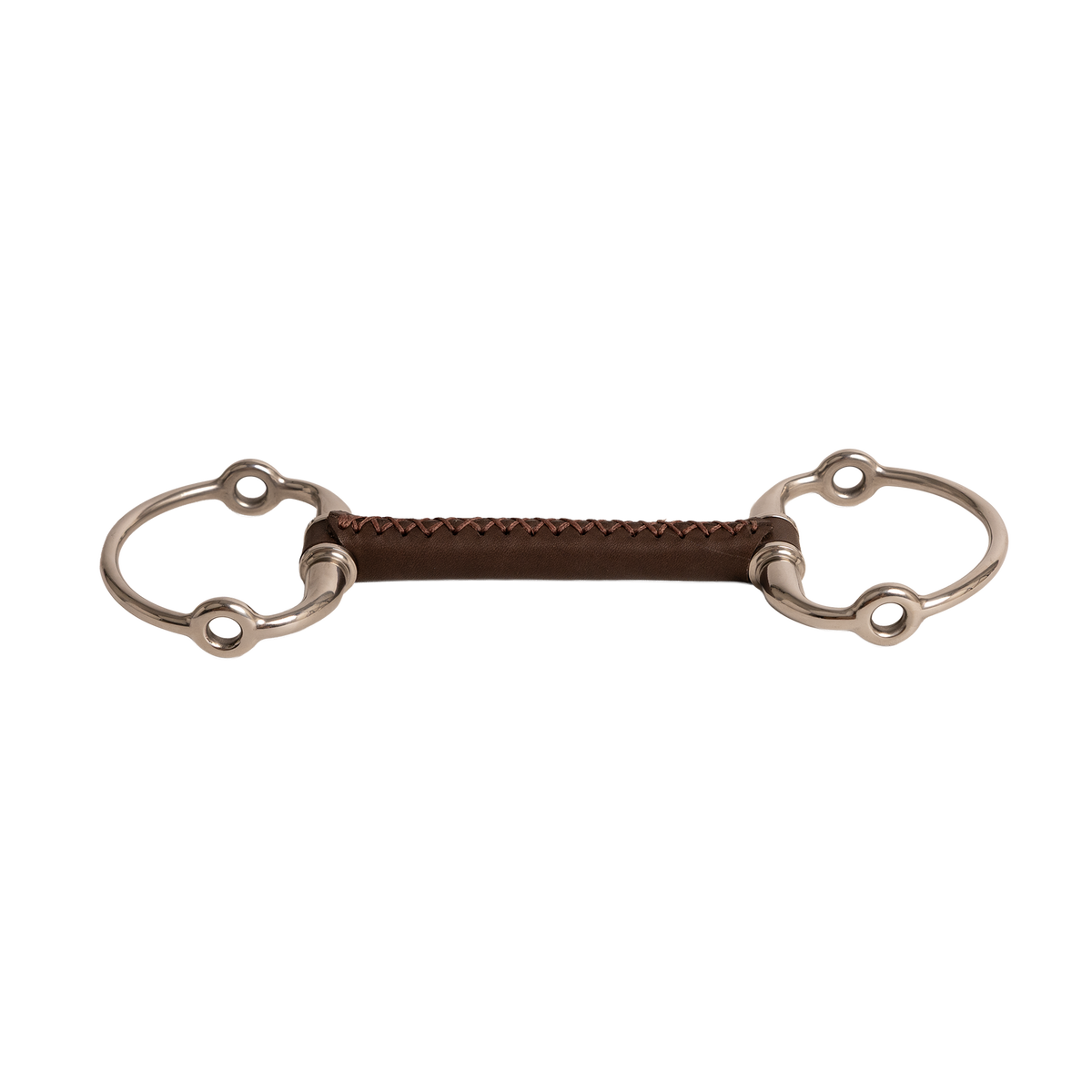 Velari eggbutt gag bit featuring a natural leather mouthpiece