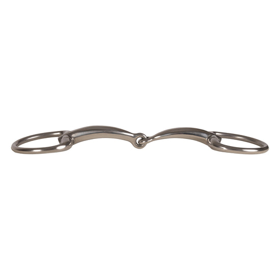Velari single-jointed stainless steel Eggbutt bit with fixed rings