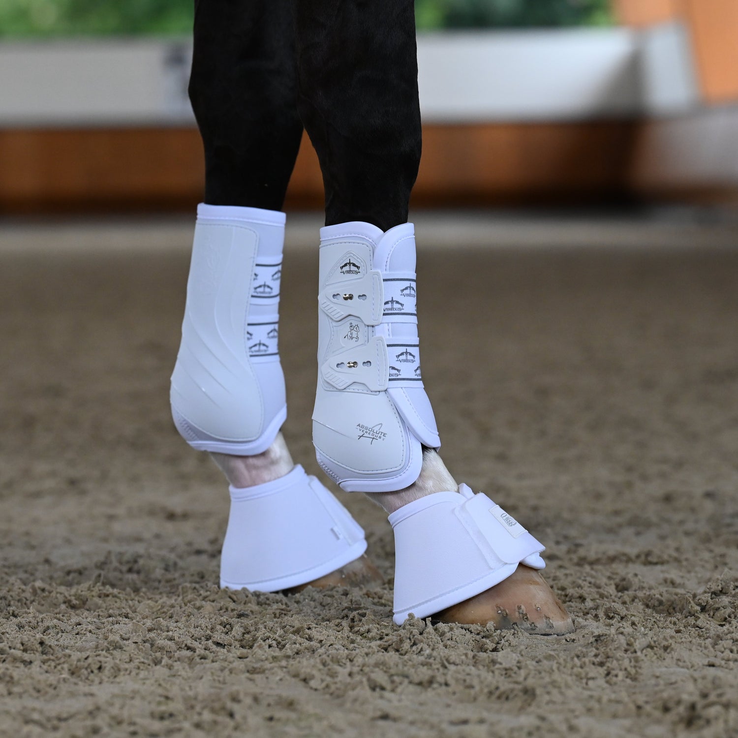 White Dressage boots with elastic straps