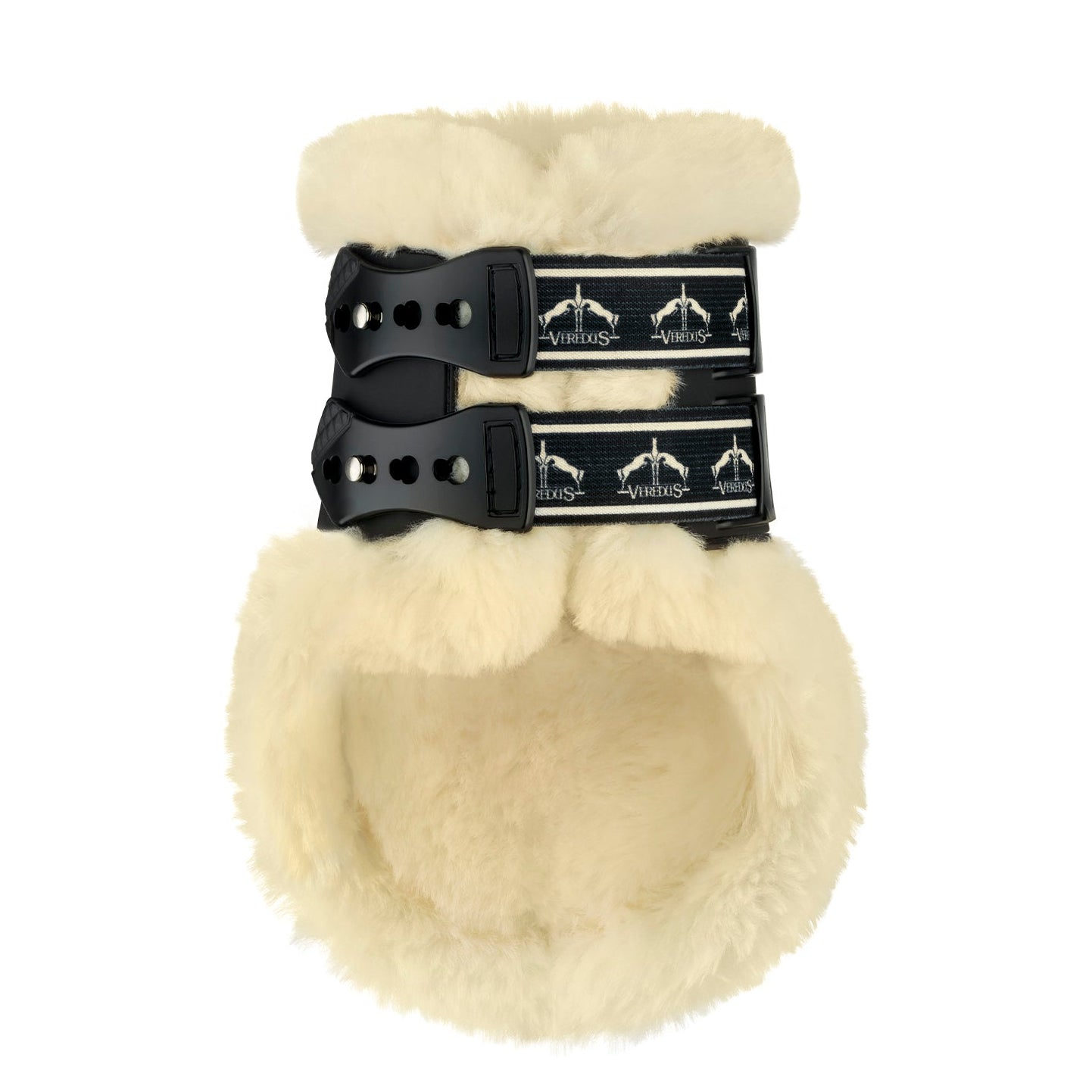 Sheepskin hind boots for show jumping black