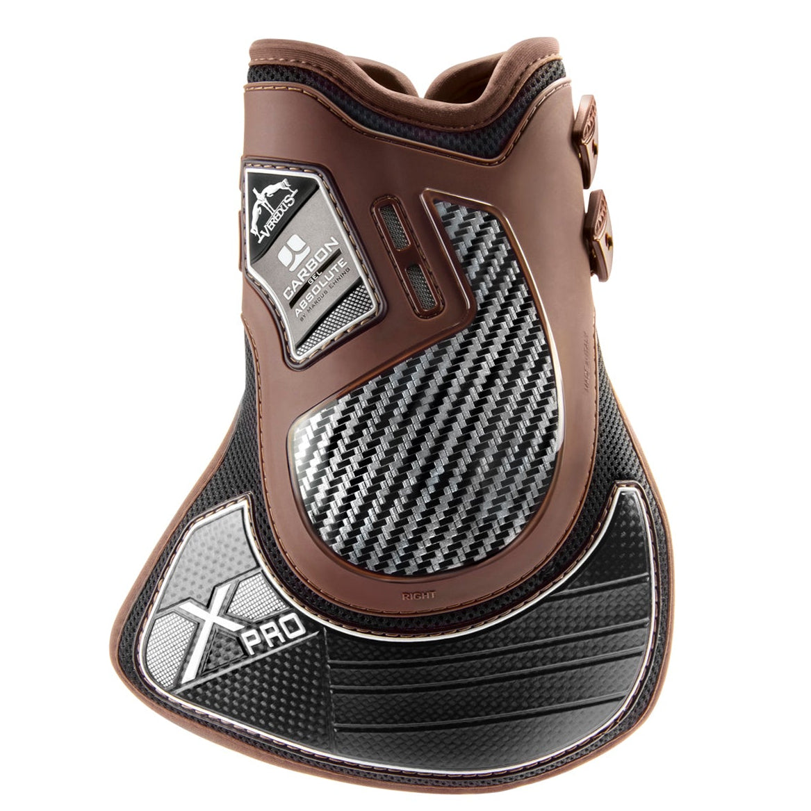 Rear fetlock boots with extended carbon protection