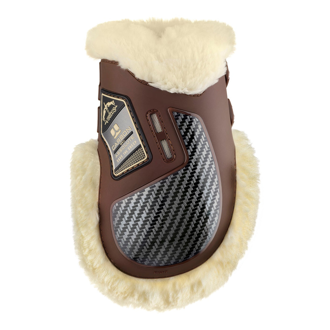 Brown fetlock boots with sheepskin Veredus