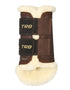 Brushing boots with sheepskin brown