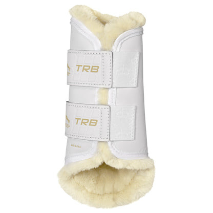 White brushing boots with fur