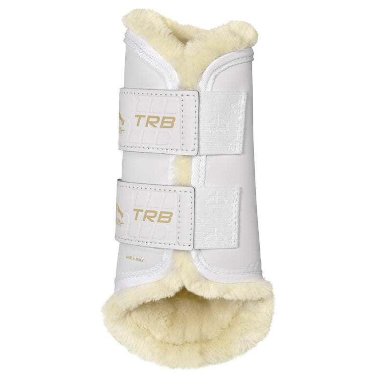 White brushing boots with fur