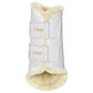 White brushing boots with fur