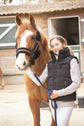 Warm riding vest for women with a comfortable sleeveless design.
