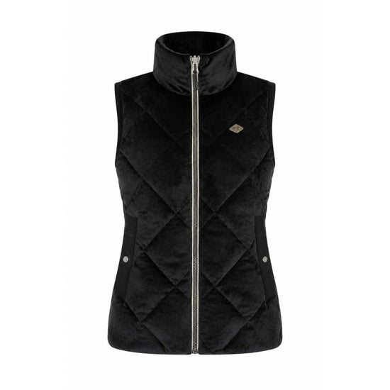 Water-repellent sleeveless riding vest with adjustable drawstring hem