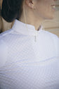 Women’s competition shirt with white officer collar for the show ring.