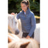 Women’s equestrian jacket with rhinestone logo for a feminine look.