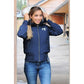 Women’s equestrian winter bomber jacket for stable and everyday wear.