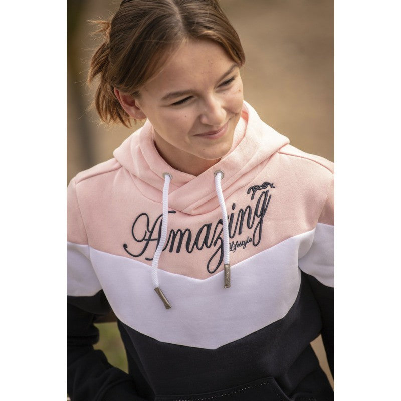 Women’s horse riding fleece sweatshirt for stable and leisure wear.