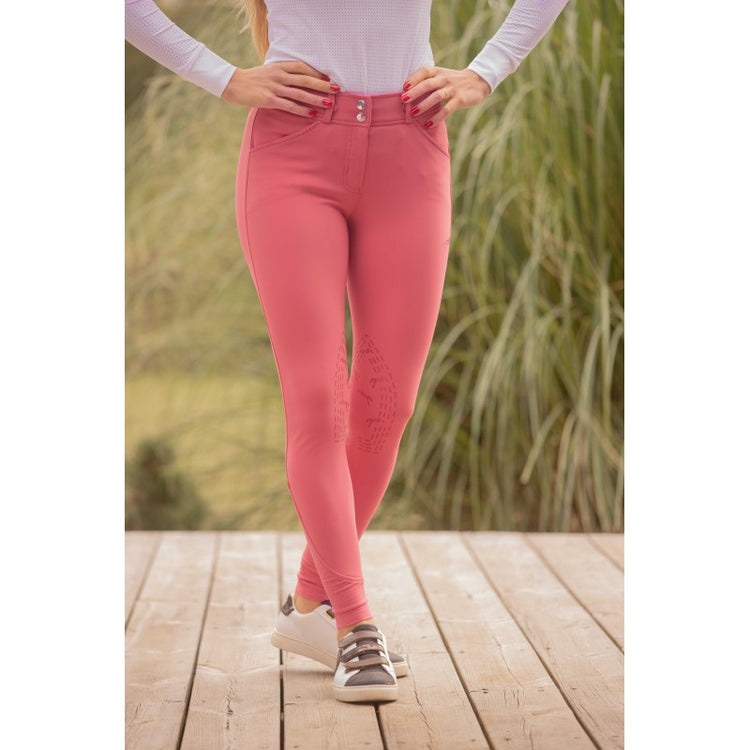 Women’s riding breeches with Lycra ankle panels for a flexible fit.