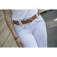 Women’s riding breeches with Lycra ankle panels for a flexible fit.