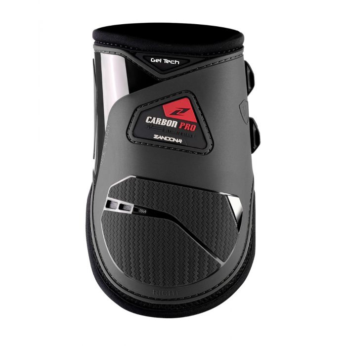Side profile of the Zandona Carbon Pro fetlock guards.