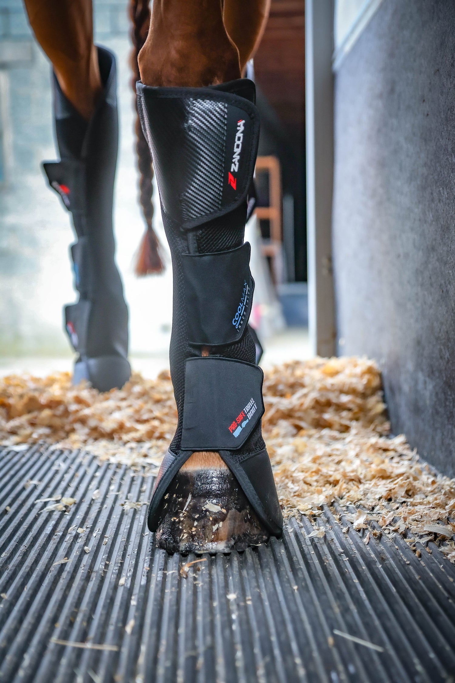 Zandona Pro-Safe Front Travel Boots as part of a transport setup.