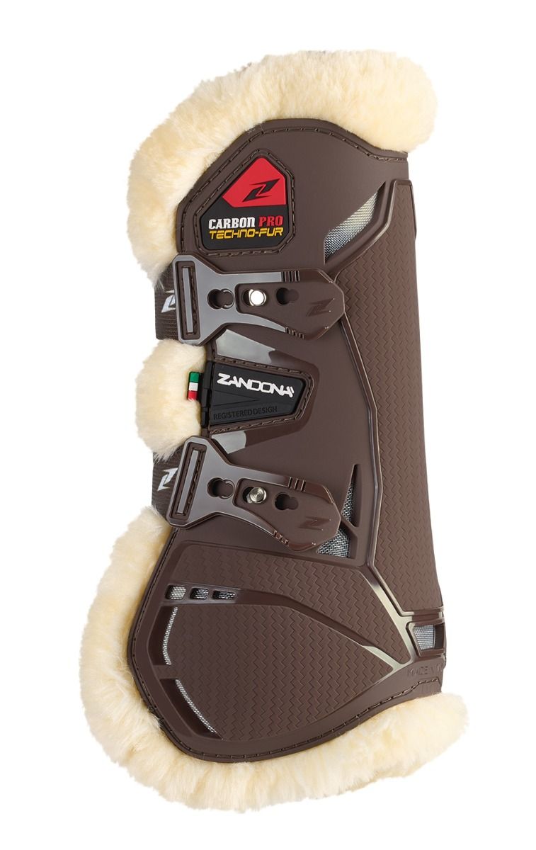 Detail of the contrasting Techno-Fur trim on Zandona tendon boots.