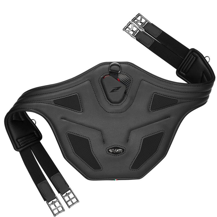 Anatomically shaped Zandona jumping girth with protective stud guard.