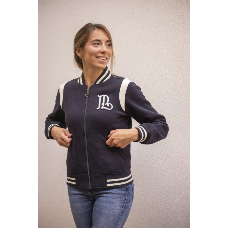 Zip-up equestrian sweatshirt for women with comfortable elasticated trims.