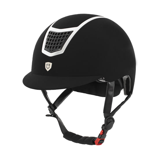velvet helmet with silver details