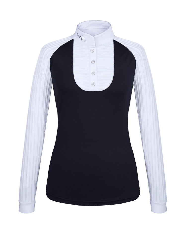 Long Sleeve Competition Shirt Justine with white piping