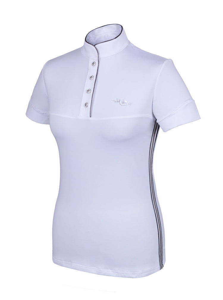 White show shirt for ladies with beautiful piping