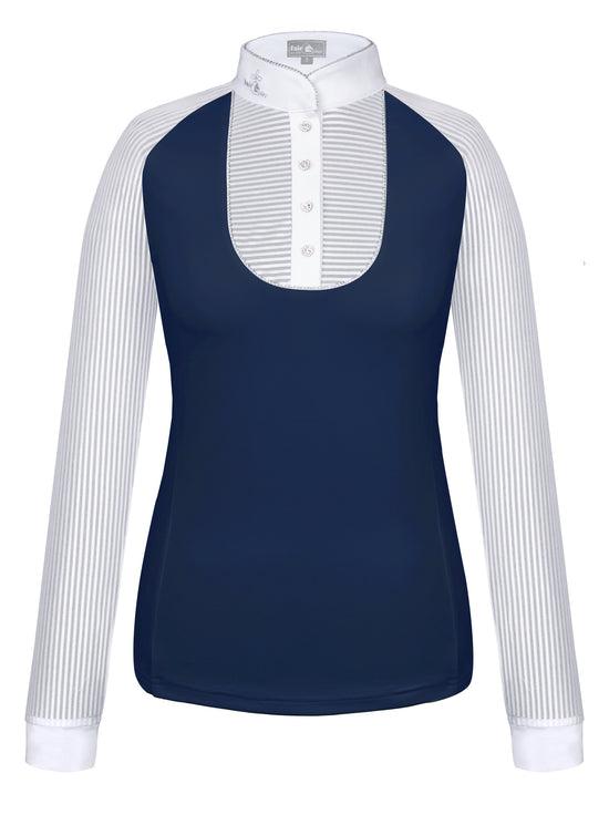 Navy competition shirt with crystals