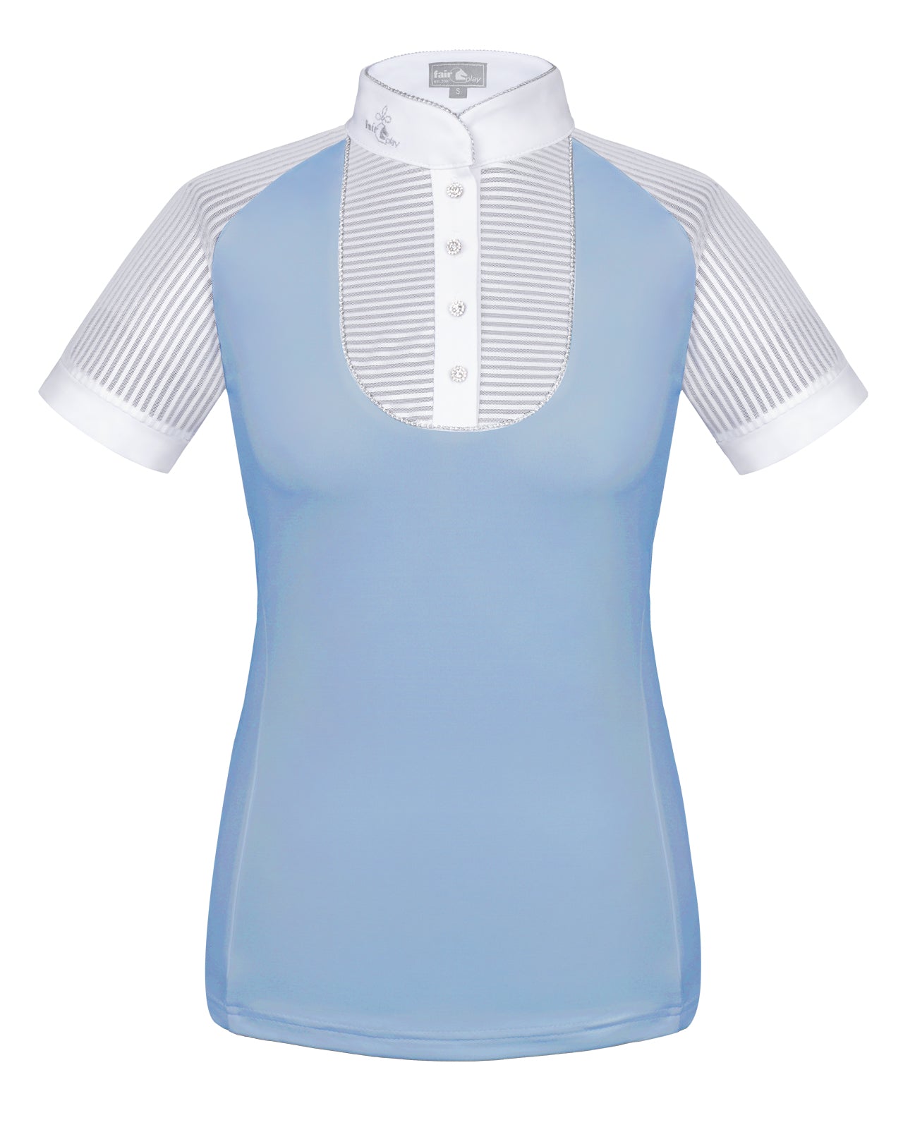 Light blue competition shirt for women with buttons